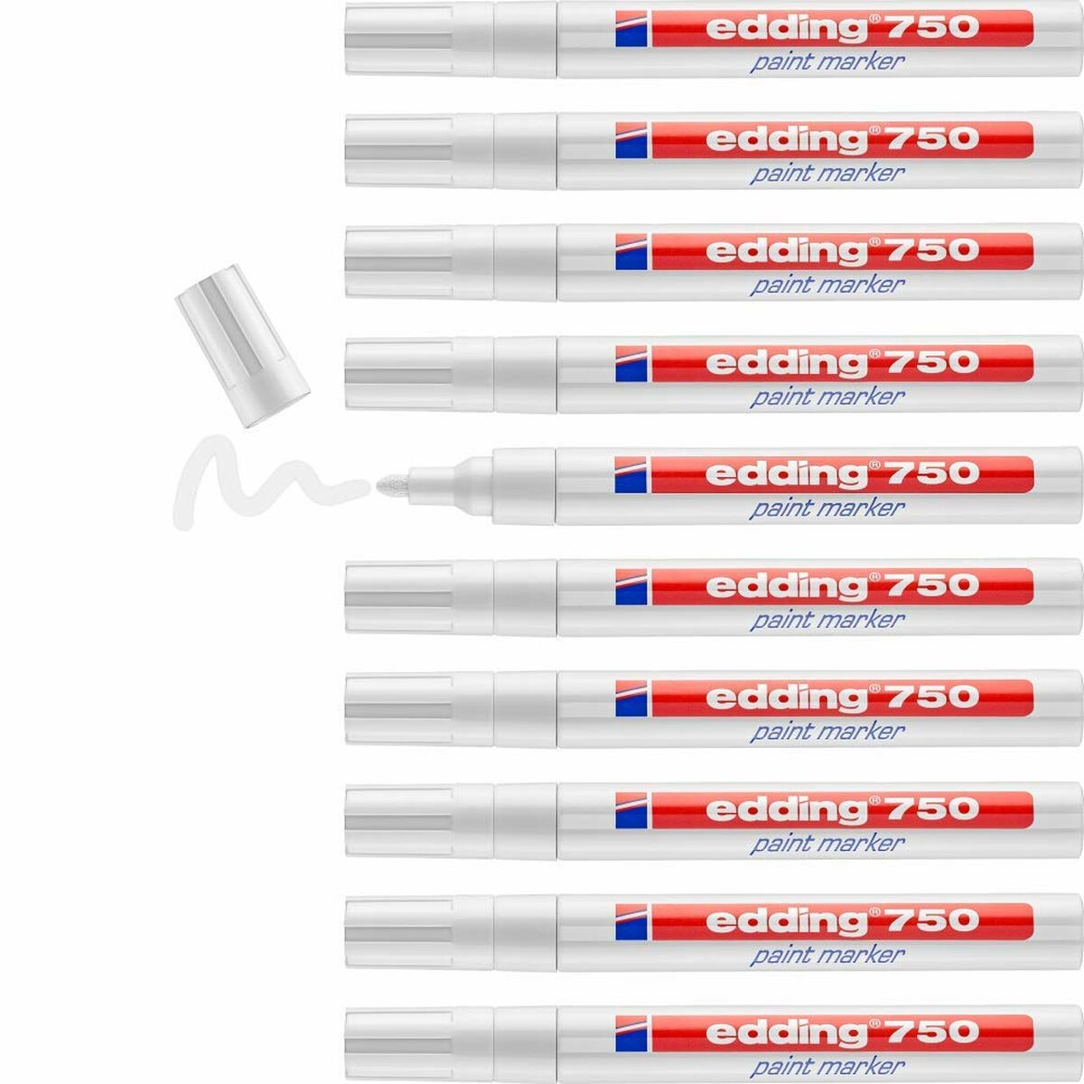 Trajni marker Edding 750  Bela (10 kosov)